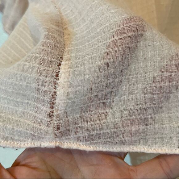 Urban Outfitters Piplette by Alice Ritter Embroidered Sheer Pink Top size Large - Picture 8 of 8